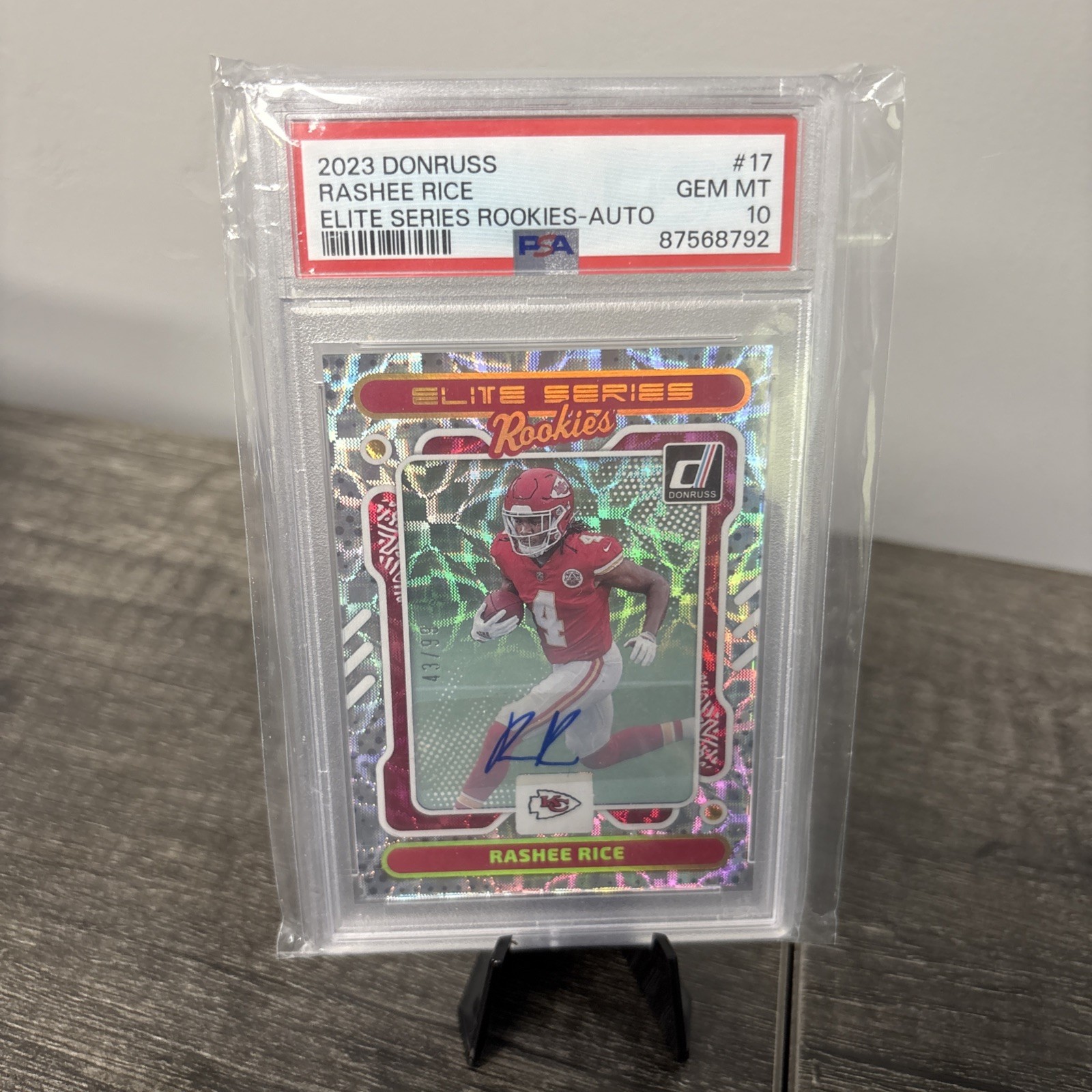 2023 Donruss Elite Series Rookies Auto Rashee Rice Graded PSA 10 #17 /99