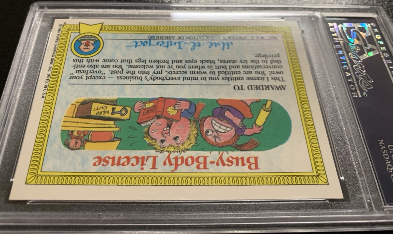 1985 Garbage Pail Kids Wrappin’ Ruth 36a PSA 10 GEM MINT-RARE GLOSSY CARD!! TWT view 7