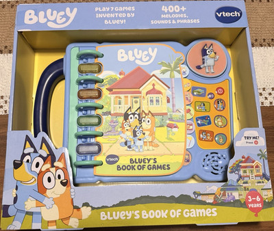 VTech Bluey Book of Games Interactive Learning System, 14 Pages NEW