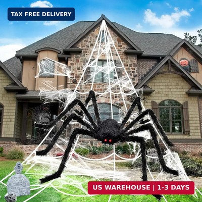 Halloween Decorations Outdoor Spider Webs:1Pcs Giant Spiders-Outdoor Use