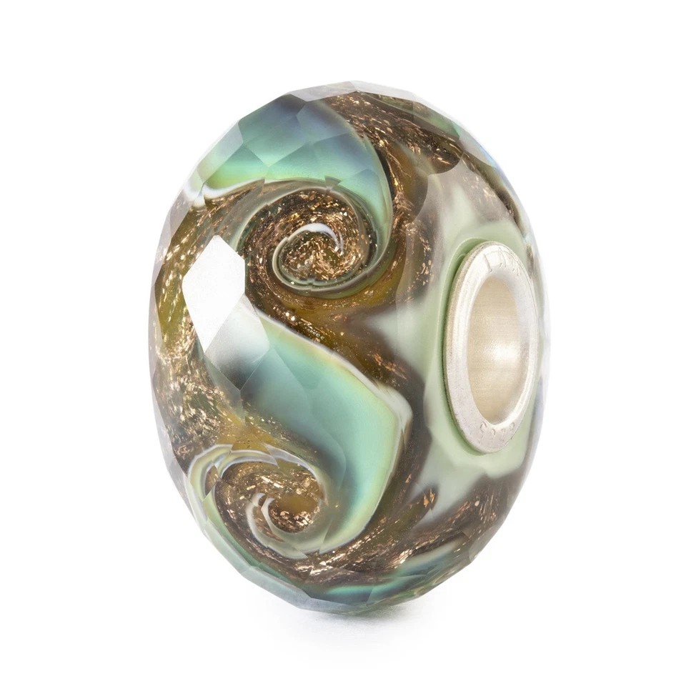 TROLLBEADS Glasbead Mondlicht Schleier LIMITIERT 925 Sterlingsilber TGLBE-30179