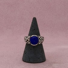 sterling silver lapis lazuli scroll ring size 7
