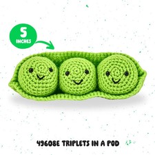 Triplets in a Pod Amigurumi Crochet Kit - 6 1/2" x 2 1/4", Makes 1