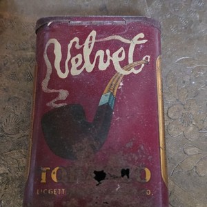 Velvet Tobacco Tin Liggett & Myers Tobacco Co. Red Collectible Tin for Display