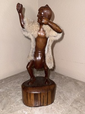 Hand carved Native American wood sculpture 