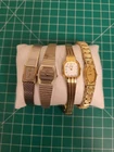 Lot 4 Seiko Quartz Womens Watches Vintage Gold Silver Tone Band Jewelry Repair