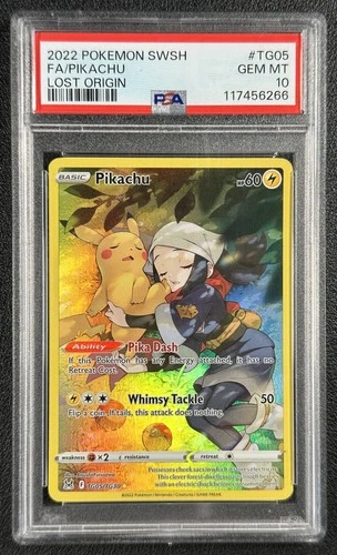 PIKACHU PSA 10 2022 POKEMON SWORD & SHIELD LOST ORIGIN #TG05/TG30 FA FULL ART 66