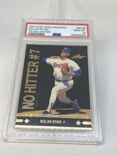 1991 LEAF GOLD ROOKIES BC25 Nolan Ryan 7th No-Hitter PSA 10 GEM MINT