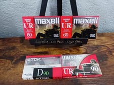 Lot of 4 Sealed Cassettes: 3x Maxell UR 60/90 1x TDK D90 Type I Normal Bias