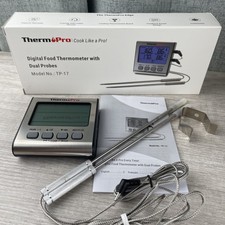 Thermpro TP-17 Dual Probes Digital Meat Thermometer Large Working Lightly Used