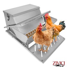 20lb Large Capacity Chicken Feeder Galvanized Steel Weatherproof Poultry Feeder