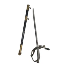 Vintage Miniature U.S. Navy Officer Dress Sword  lEtched Blade Letter Opener