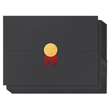 Best Paper Greetings Award Presentation Envelopes - 12-Pack, Trifold, Black,... 