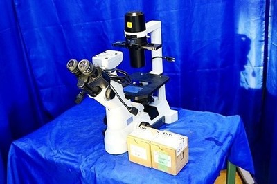 Nikon TS100 Inverted Microscope + 3 Objectives Pixelink PL-A642 Kamera AS-IS