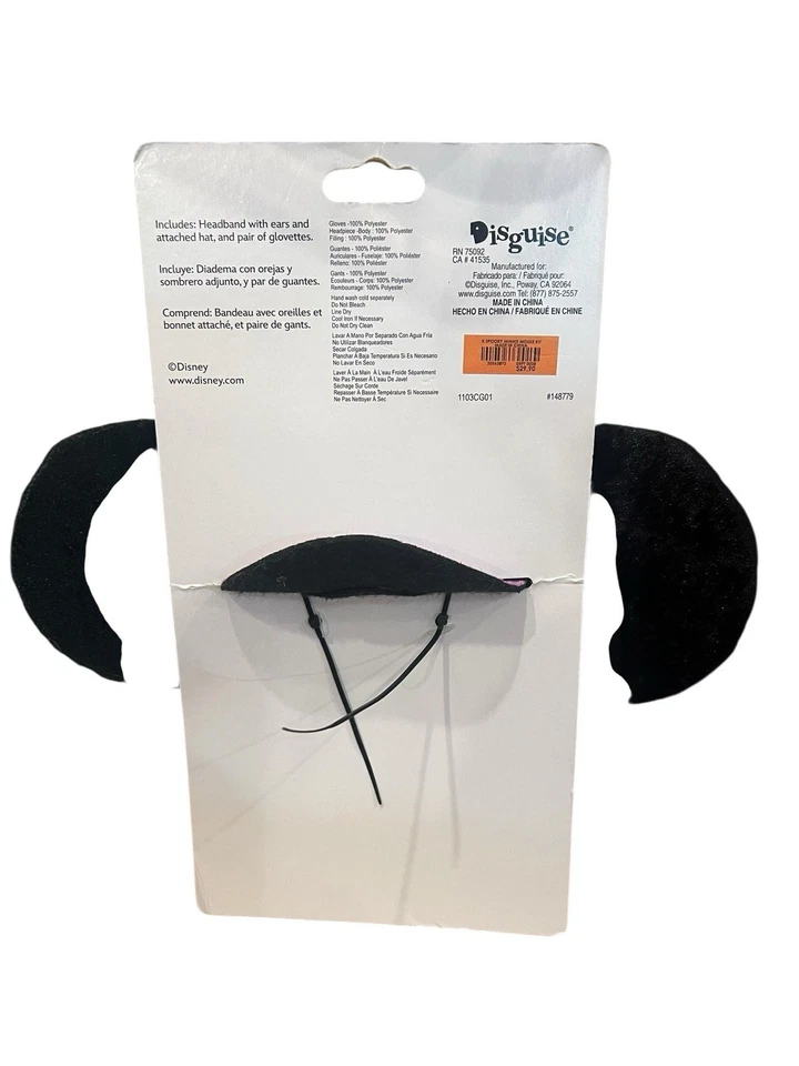 Disfraz Disney Minnie Mouse Espeluznante Diadema y Guanteras Púrpura Naranja Adulto Foto 2 de 2