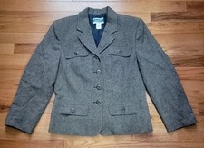 Vintage Pendleton Jacket Womens Sz 6 Brown Wool Blazer Tweed Military Style