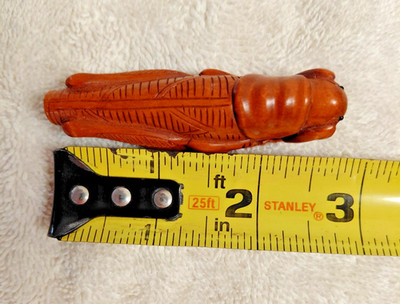 Vintage Wood Netske Grass Hopper, signed ? Nice detail