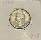 1953 WASHINGTON SILVER QUARTER