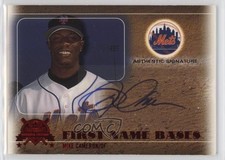 2005 Fleer National Pastime First Name Bases Red 56/90 Mike Cameron Auto n8a