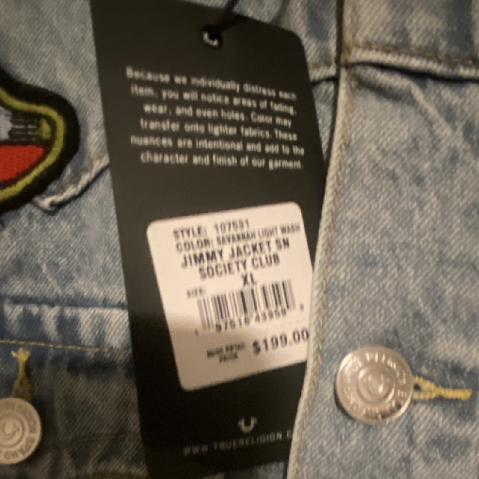 Mens True Religion Society Club Light Wash Denim Jacket & Jeans NWT $399 Set XL  thumbnail 8