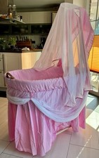 Stubenwagen von Waldin, Babybett, Beistellbett, Korbwagen, XXL, Rosa