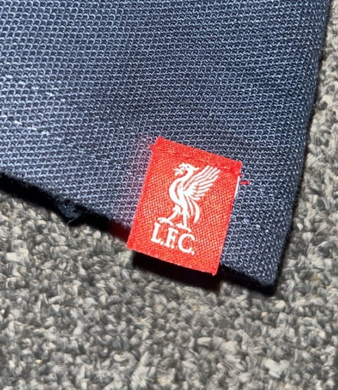 Liverpool LFC Polo Shirt Men’s 2XL Navy Red Trim Cotton Piqué Logo Button