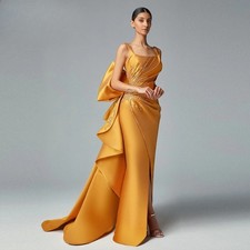 Fashion Square Collar Mother of The Bride Groom Dress for Women Satin Robes