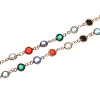 2Stk 5 Meter Strasskette, Perlenkette Mit Vergoldetem Messing FüR Diy-Armband