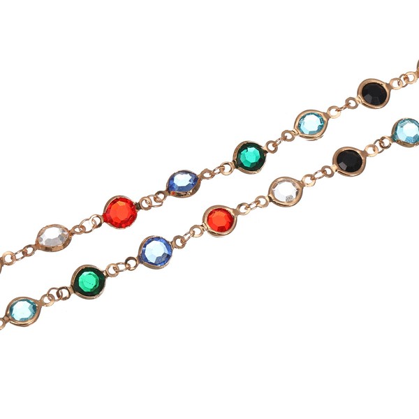 2Stk 5 Meter Strasskette, Perlenkette Mit Vergoldetem Messing FüR Diy-Armband-image