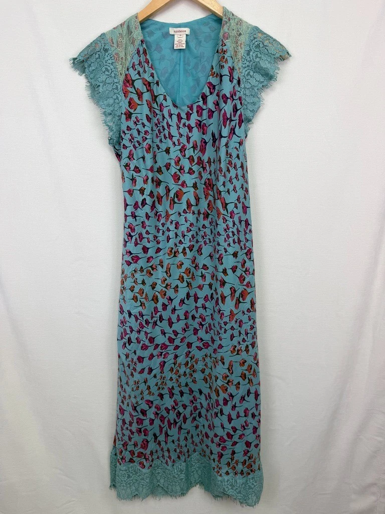 sundance silk floral dress Womens Ruched V-Neck Size 10 Retail $168 ZIMMERMANN Sundance Scarf Midi Dress Sundance Floral Paisley Maxi Dress