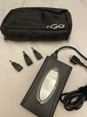 iGO Laptop AC Power Adapter Universal with 3 Adapters & Case Untested Used