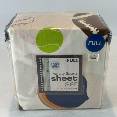 #ad #ad Bed Bath amp; Beyond 4 Piece Varsity Sports 100% Cotton Bed Sheet Set 200 Thread $30.40