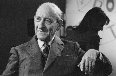 The French Philosopher Raymond Aron On The Set Of The Television S- Old Photo