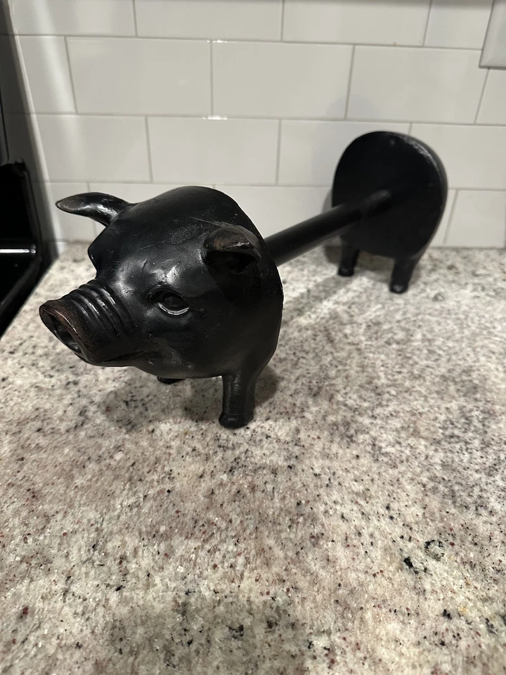 Farmhouse Pig Paper Towel Holder Country Wood Adjustable - Image 3 of 4