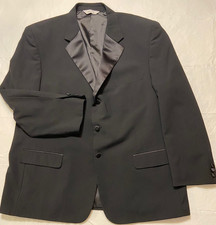 Tuxedo Jacket LINEA UOMO Black Satin Trim Men's Size 50R OUTLET As Is