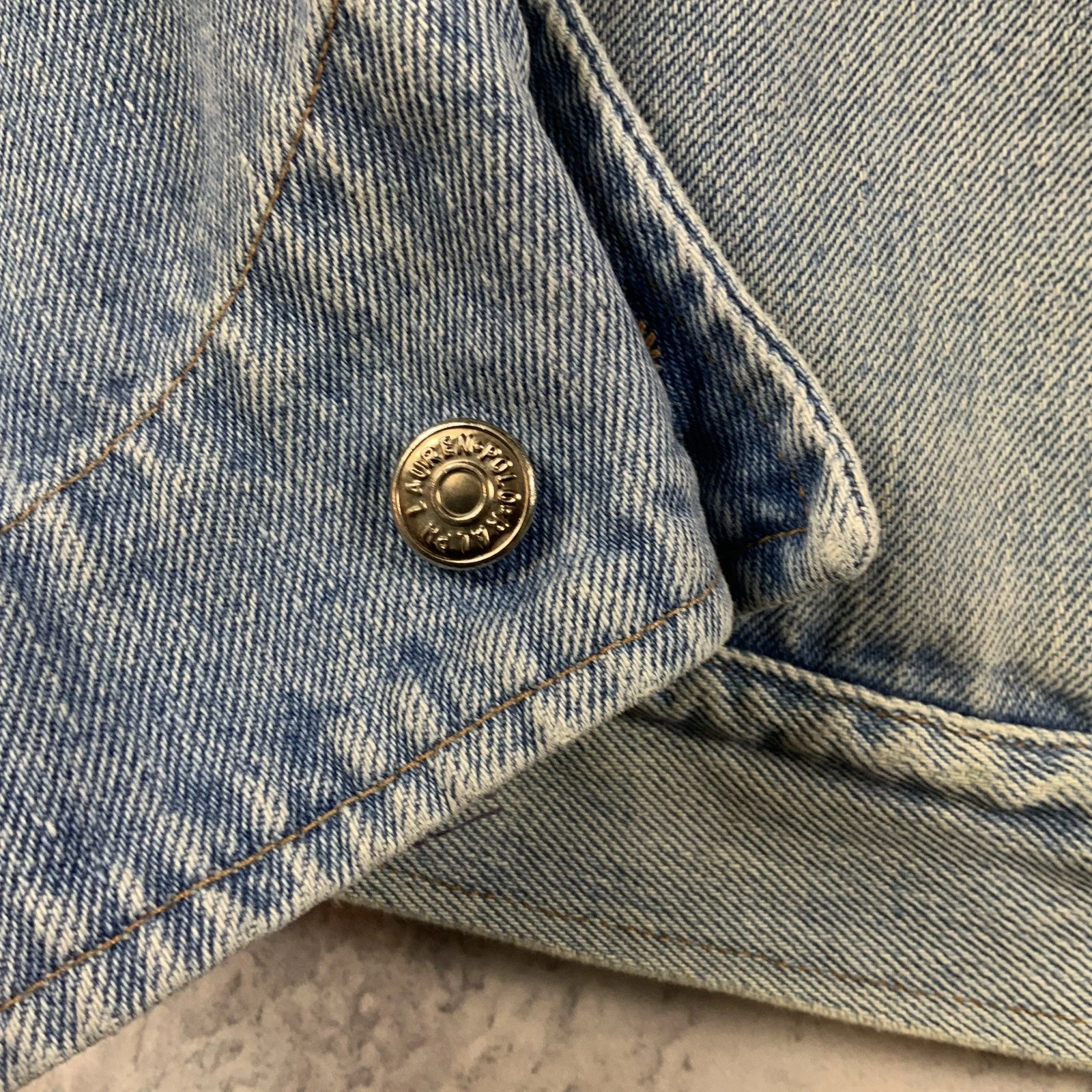 Vintage Polo Ralph Lauren Jacket Mens Large Blue Indian Head USA Made Denim - product detail image 4