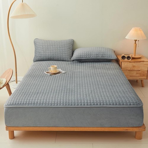 Quilted Flannel Fitted Sheets,Soft Flannel Fleece Mattress Top- Suitable for ...