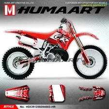 MX Full Custom Waterpoof Stickers Decals Graphics Kit for CR 125 250 1992-1994