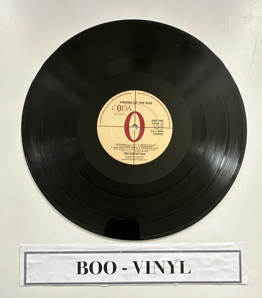 Incantation ‎– Virgins Of The Sun Vinyl LP 33rpm 1984 Coda Records ‎ EX / VG+ - Image 3 of 4