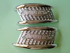 TRIUMPH 3TA 5TA T100 3 GALLON  PETROL TANK FUEL TANK BADGES 82-4127 F4127 PAIR