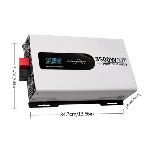 Inverter 3500W 7000 Watt 12V DC to AC 110V 120V Pure Sine Wave Power LCD Solar - Picture 2 of 16