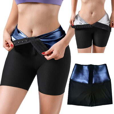 Women Sauna Sweat Shapewear Shorts Pants Thigh Workout Waist Trainer Leggings