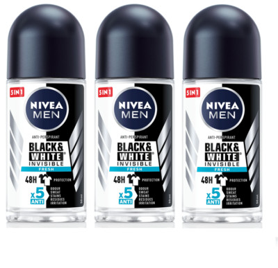 NIVEA MEN  Black and White Invisible Fresh Protection 3 Pack