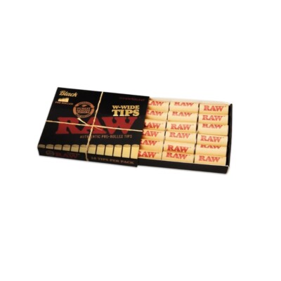 RAW Pre-Rolled Black Wide Roach Tips RAW Black W-Wide Pre-Rolled Tips 1 5 10 20
