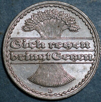 Germany Weimar Republic 50 Pfennig 1919 D KM# 27 | eBay