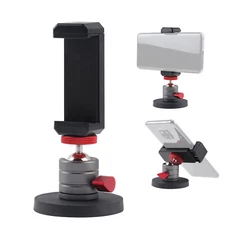 Metal Phone Holder Magnetic Tripod Mount with Ball Head for Smartphone Vlogging