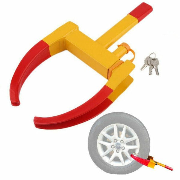 Heavy Duty Wheel Clamp Caravan Trailer Car Van Security Lock 4 Keys