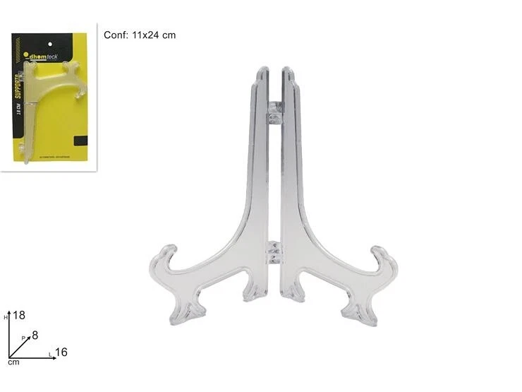 DUE ESSE CHRISTMAS 1 Pezzo Supporto Reggi Piatti in Plastica Trasparente 18 cm
