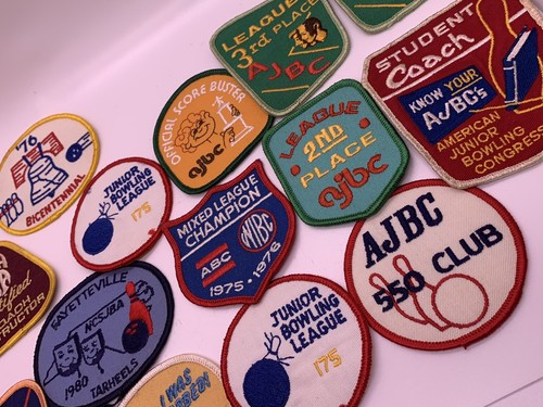 Vintage Bowling Patch 12 Stück / schöne Farbe / AJBC, ABC - Bild 3 von 3