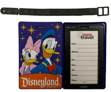 Disneyland Walt Disney's Donald & Daisy Duck Official Vinyl Luggage Tag Set of 2